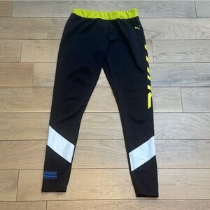 Puma Black and Lime Yellow Leggings